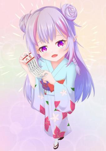 比奈蓮 - 插畫作品：Vtuber希蘿亞-正月造型