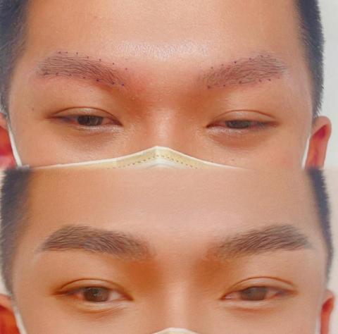 YI HSIN の舞妝美學 - 男生飄眉，想要精緻自然，不想太明顯。