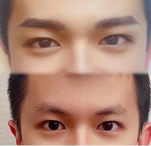 YI HSIN の舞妝美學 - 男生飄眉，利用一根根的線條排列，勾勒出客人心目中想要的眉型