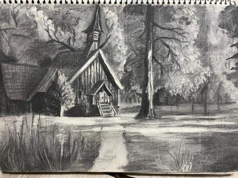 孫珮慈 - 炭筆素描-風景