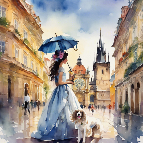 AI生圖 - AI水彩畫