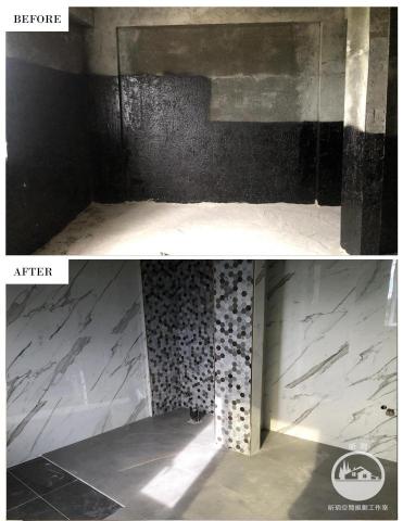 昕玥空間規劃工作室 - 毛胚屋廁所規劃設計前後對照圖