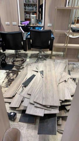 曜藝設計工程 - 新店髮廊SPC地板拆除