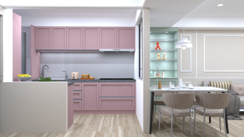 炤京室內裝修設計 - 法式奶油風-廚房 炤京室內裝修設計 - 法式奶油風-廚房