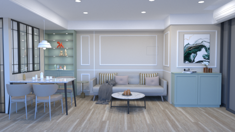 炤京室內裝修設計 - 法式奶油風-客廳 炤京室內裝修設計 - 法式奶油風-客廳