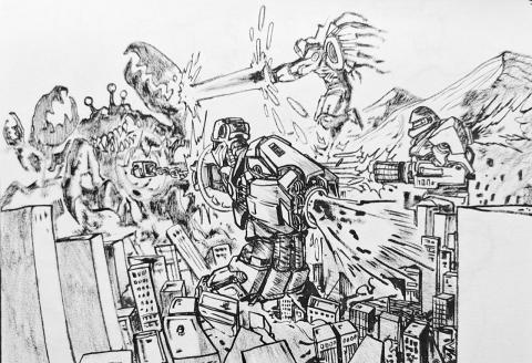 躲貓貓影像工作室 - 手繪墨汁插畫