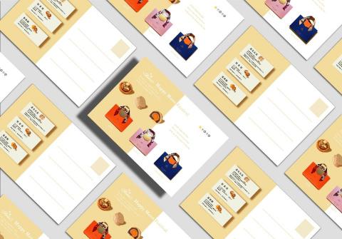 小魚 - 杏屋，西式中秋禮盒，明信片設計。