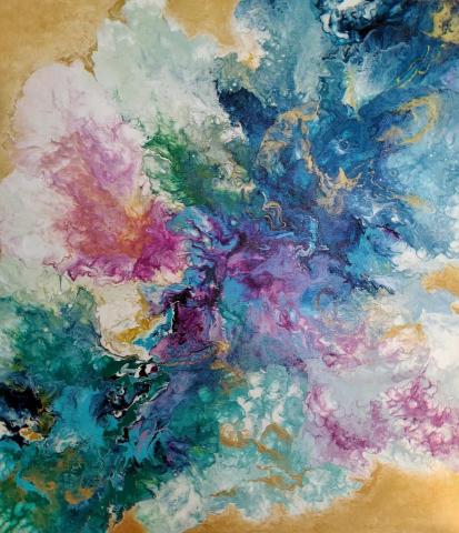 KattleyaStudio - 委託畫作品-伴侶 
(壓克力+畫布，110 x 190cm）