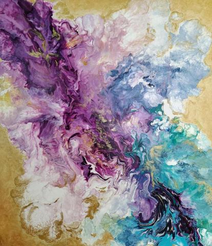 KattleyaStudio - 委託畫作品-伴侶 
(壓克力+畫布，110 x 94cm）