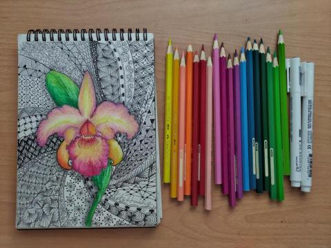 KattleyaStudio - 老師禪繞作品-凱德里亞之花