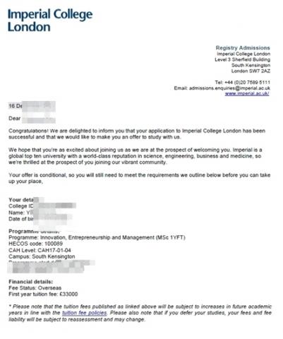 Gary OU(歐昱村) - 超強名校 Imperial College 入學許可  Gary OU(歐昱村) - 超強名校 Imperial College 入學許可