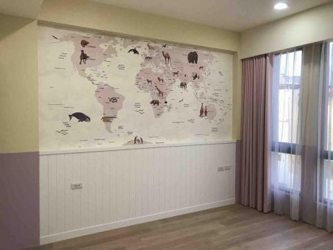 新妍窗簾家飾 - 世界地圖壁紙