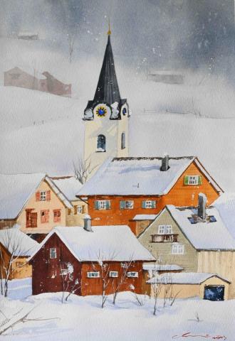 邦妮美術 - 水彩課堂示範-風景