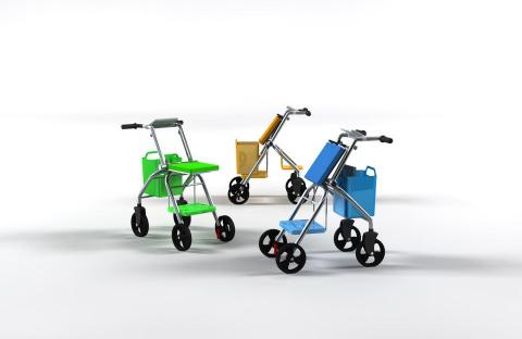 龍興設計 - 輔助車椅開發，3D繪製設計、3D模擬彩圖、樣品製作