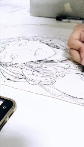 李悦恩 - 代針筆繪畫過程