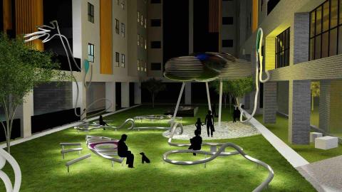 Cynthia - 夜間燈光渲染圖