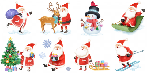 蘇維亞設計 - 聖誕節貼紙插圖設計