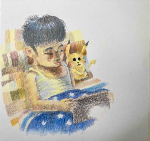 Uart藝術工作室 - 柚子老師肖像畫-繪本風格-色鉛筆 Uart藝術工作室 - 柚子老師肖像畫-繪本風格-色鉛筆