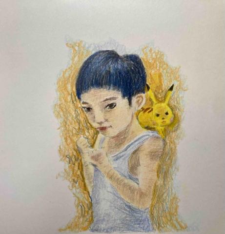 Uart藝術工作室 - 柚子老師肖像畫-繪本風格-色鉛筆 Uart藝術工作室 - 柚子老師肖像畫-繪本風格-色鉛筆