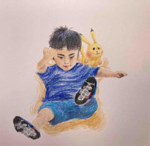 Uart藝術工作室 - 柚子老師肖像畫-繪本風格-色鉛筆 Uart藝術工作室 - 柚子老師肖像畫-繪本風格-色鉛筆