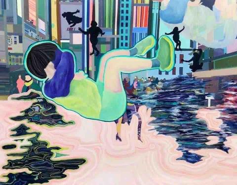 hung - 油畫，尺寸50F 