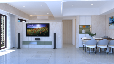 炤京室內裝修設計 - 清新現代風-電視牆 炤京室內裝修設計 - 清新現代風-電視牆