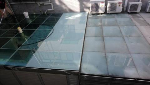 賓士清潔企業社 - 玻璃清洗對比