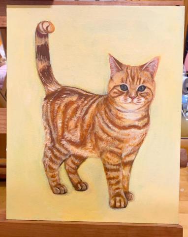 妮妮老師 - 寵物壓克力畫手繪。