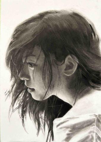 Tsuki - 炭筆素描