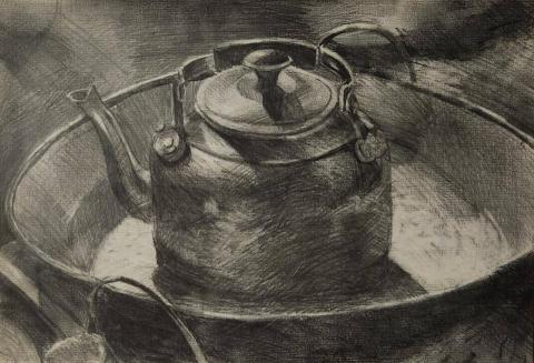 婷羽楊 - 靜物素描練習- 金屬反光
