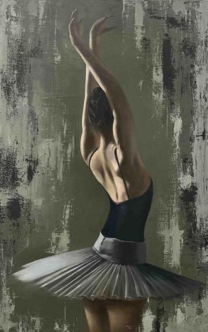 黃楷揚 - 作品《舞女》2024，油畫，80x50cm