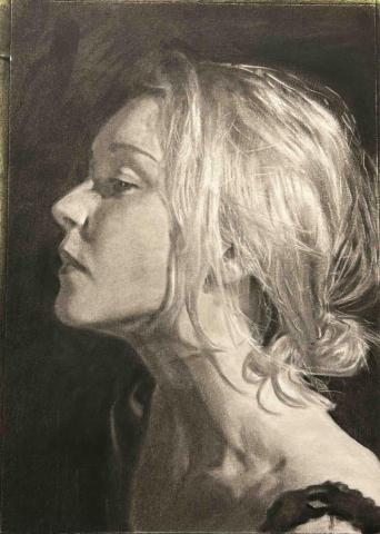 Tsuki - 炭筆素描