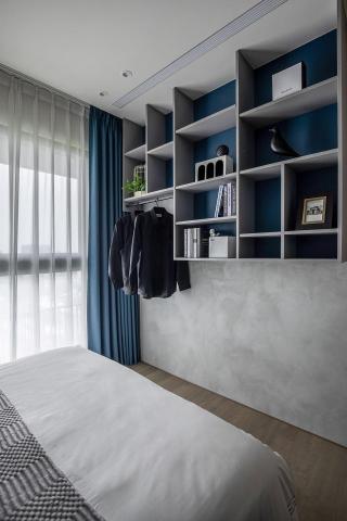 沐見設計室內裝修有限公司 - 普魯士藍與灰色藝術塗料呈現俐落簡約的個性