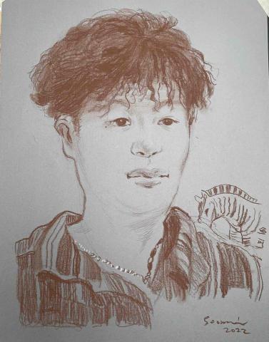 張書瑋 - 人像寫生/碳精素描