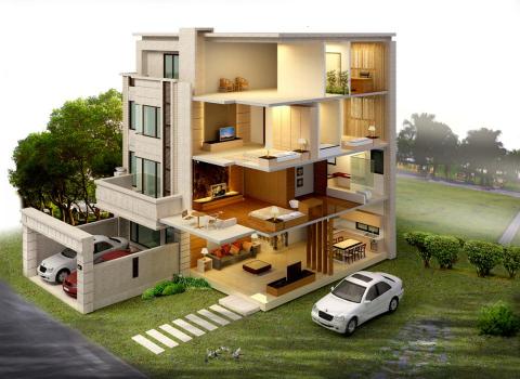 3D羅 - 建築頗圖家具配置透視圖