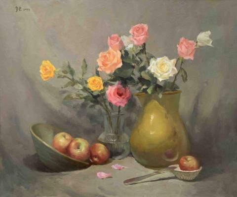 施宜宏繪畫教學 - 油畫 玫瑰 72.5X60.5cm
