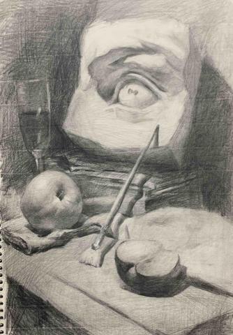 施宜宏繪畫教學 - 課堂示範靜物素描