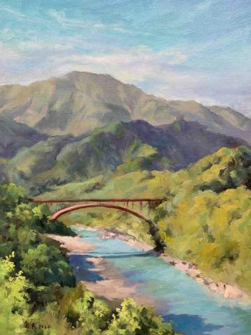 施宜宏繪畫教學 - 油畫 清晨的紅橋