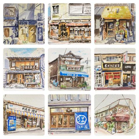 顏玥琪 - 日本街屋系列水彩小品