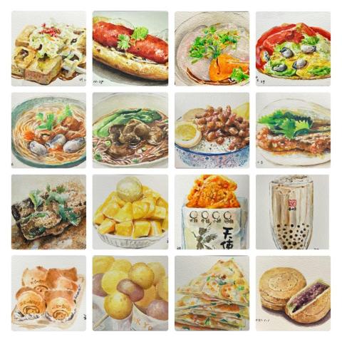 顏玥琪 - 台灣小吃系列水彩小品