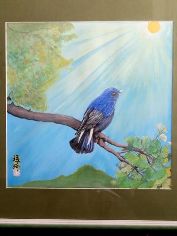 吳瑪琦 - 傳說中青鳥象徵奇蹟，願有緣者同見齊享，希望人人都能好運，這是當初創作的初衷，也是為開畫展而創作
現在這幅畫掛在礁溪的某家餐廳