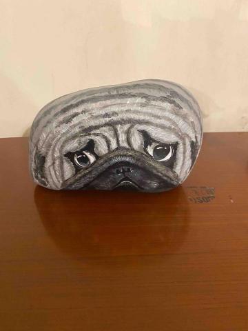 畫布、石頭彩繪(寵物、人物肖像似顏繪) - 訂價$800。