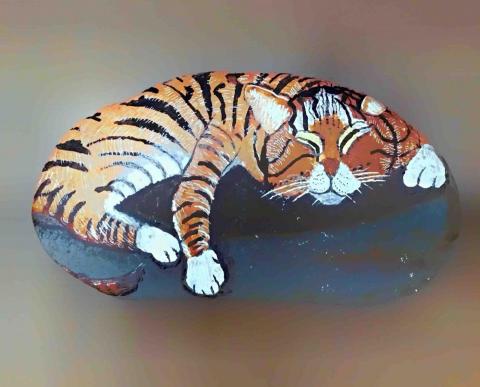 畫布、石頭彩繪(寵物、人物肖像似顏繪) - 練習用。