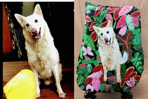 畫布、石頭彩繪(寵物、人物肖像似顏繪) - 