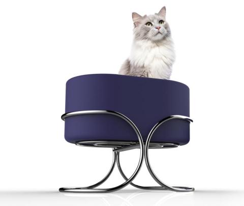 Avo Li - This cat bed features gracefully curved steel pipes, reflecting the elegant leaps of kittens. It provides a cozy resting spot and a secure platform for play, adding beauty to any cat owner's home.
