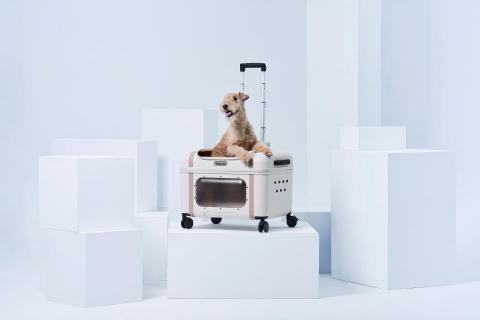 Avo Li - This sturdy mobile castle is designed for your pet's commute. It comes with telescopic handle and wheels. Owners can take their pets with them as much as they want and use public transportation.