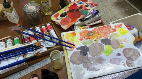 雅茵音樂教室 - 油畫材料過程