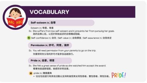 蘇芷媛 - 除了講解課內/課外讀物單字，還會延伸相似詞及補充字彙