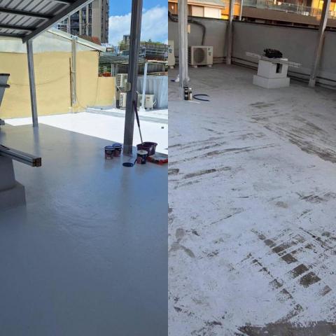 工程行 - 頂樓防水(隔熱)漆 前後圖 工程行 - 頂樓防水(隔熱)漆 前後圖