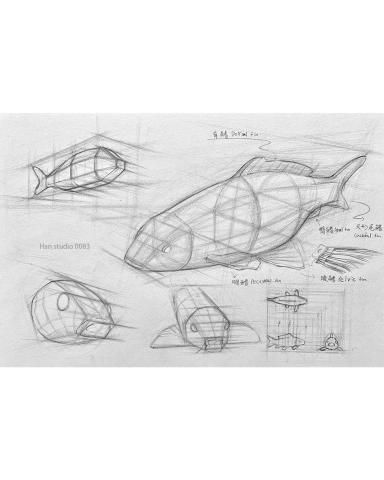 Han studio  邱柏翰 - 這週剛好練習到魚頭素描，順便整理了錦鯉結構分析

如果你想學習生物如何畫，請立即洽詢素描課，我們課堂上帶著你剖析、認識生物特徵